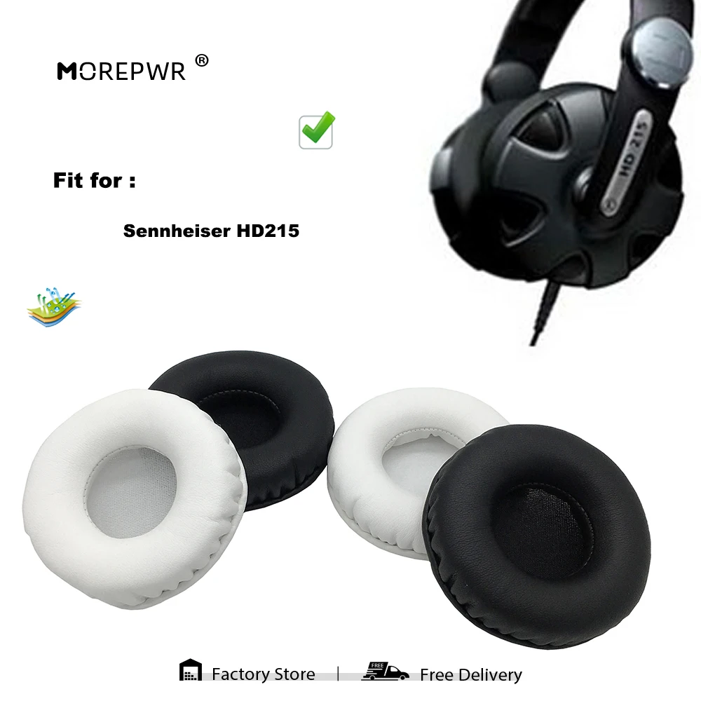 

Morepwr New Upgrade Replacement Ear Pads for Sennheiser HD215 Headset Parts Leather Cushion Velvet Earmuff Sleeve Cover