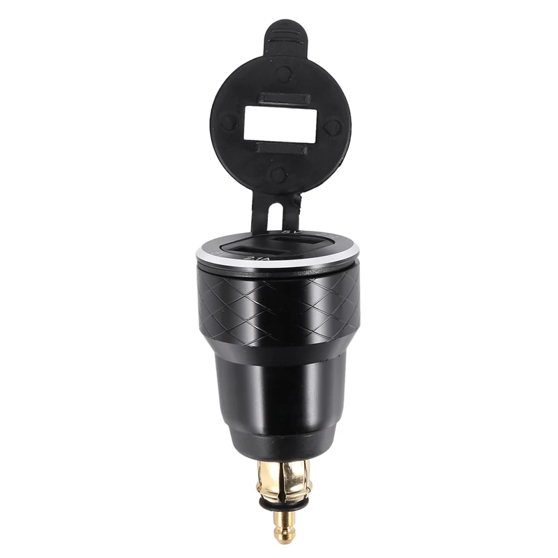 

Двойной адаптер 5V 2.1A Din к Usb, алюминиевый сплав Европейский мотоцикл Usb зарядное устройство Din розетка выходной вольтметр питания для Bmw Mo