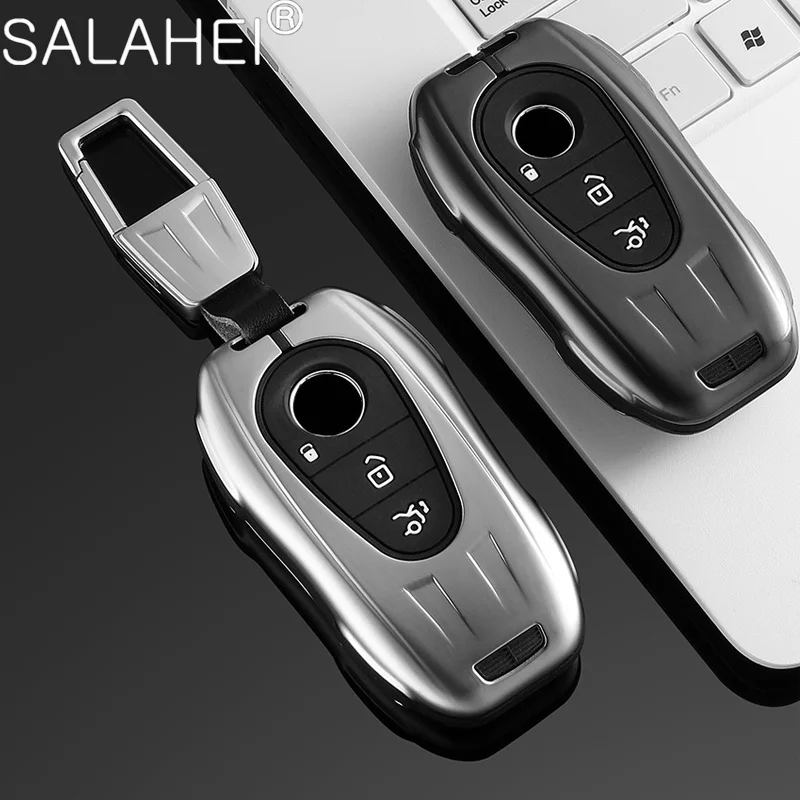 

Zinc Alloy Silica Gel Car Key Case Cover Keychain For Mercedes Benz 2021 C/S Class W223 W206 S350L S400L S450L S500L Accessories