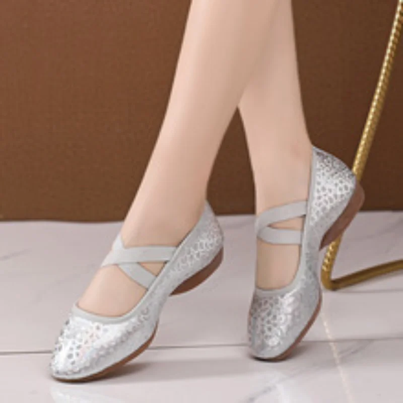 

XIHAHA Women Latin Dance Shoes Soft Bottom Leather Woman Shoe Ballroom Dance Competition Shoe Sneaker Dancing Shoes Marine Dance