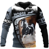 drop shipping autumn hoodies beautiful horse 3d printed mens sweatshirt unisex streetwear zipper pullover casual jacket 20