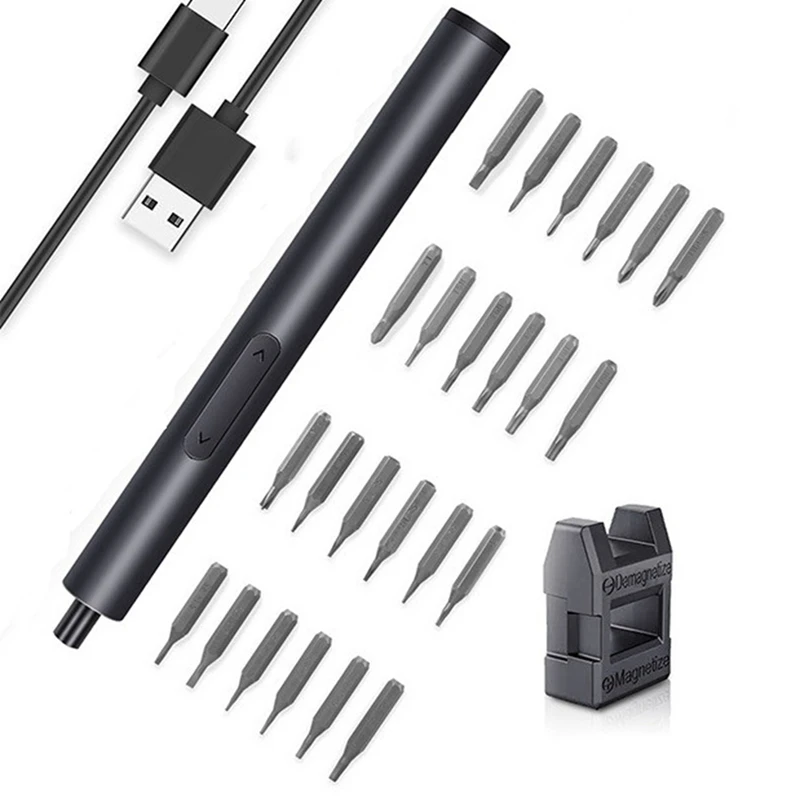 

Precision Electric Screwdriver 24 In 1 S2 Steel Bit Screwdrivers Type-C Charging Screwdriver Set Repair Power Screw Tool