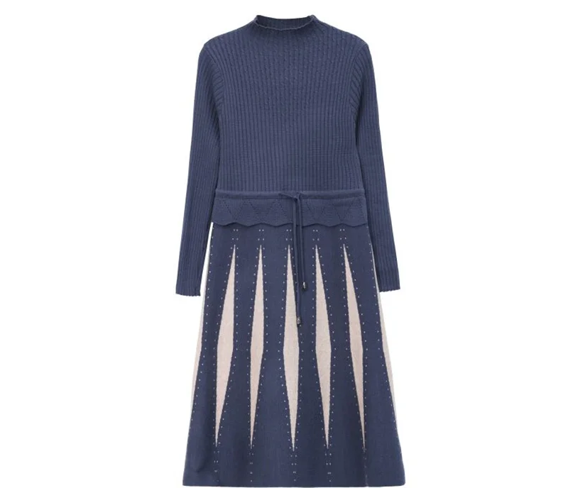 Новинка 2024 стильное платье-свитер на весну и осень женская одежда темпераментное