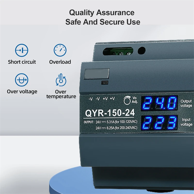 Импульсный источник питания на Din-рейке с цифровым дисплеем 150 Вт Outoput 12 В 15 в 24