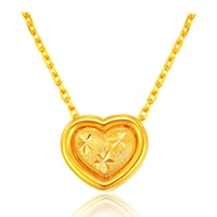18k gold necklace 3d heart pendant necklace for women wedding jewelry giftvalentines daybirthday giftchristmas gift