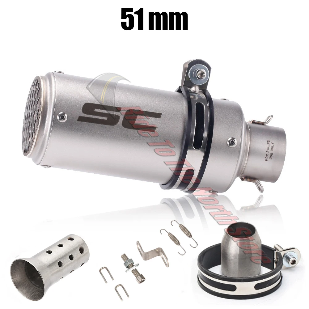 

Глушитель SC Escape с DB Killer для Kawasaki Yamaha Honda Suzuki Bmw Ktm GP Project Racing Tail Pipe 51 60 мм Универсальный