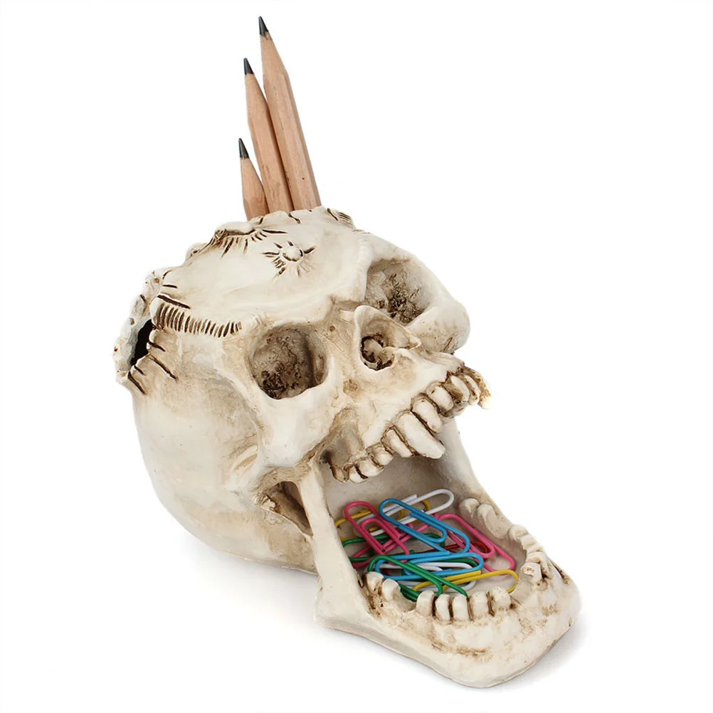 

Office Desk Topper Gothic Model Resin Ornaments Decorations Punk Style Home Crafts (White)