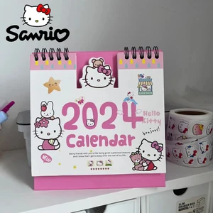 2024 Sanrio, Hello Kitty календарь, настольный мини-календарь, мультяшный ежедневник, Еженедельный планировщик, украшение для стола, детские подарки