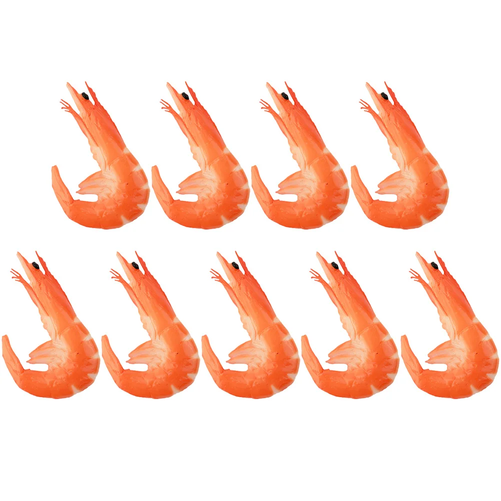 

9pcs Food Model Realistic Fake Shrimp Simulated Food Decoration Shrimp Model