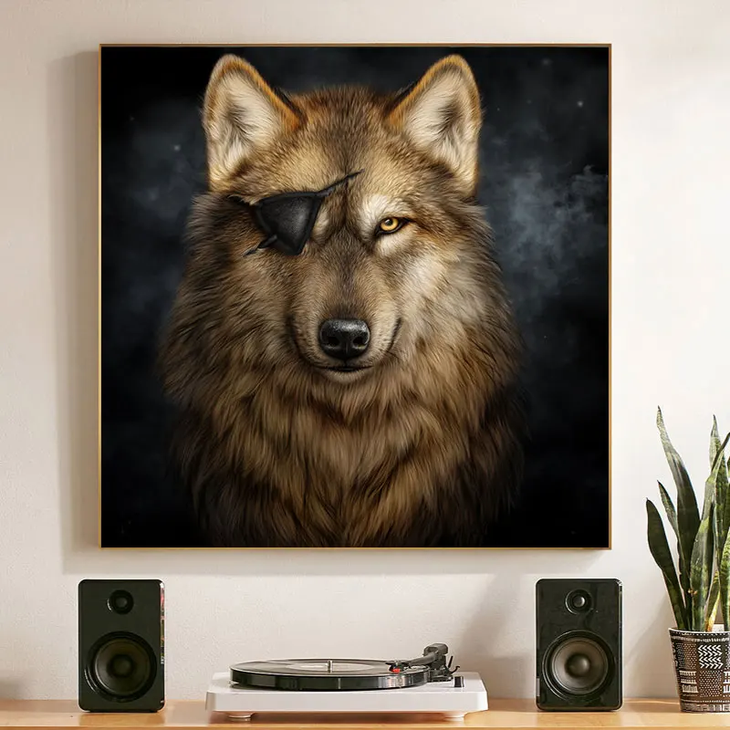 Абстрактная животная Настенная картина Волк Картина на холсте картины плакаты и