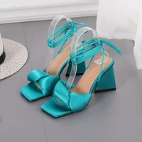 women sandals square toe ankle strap summer high heels shoes ladies fashion female comfort fancy sandals femmes chaussures