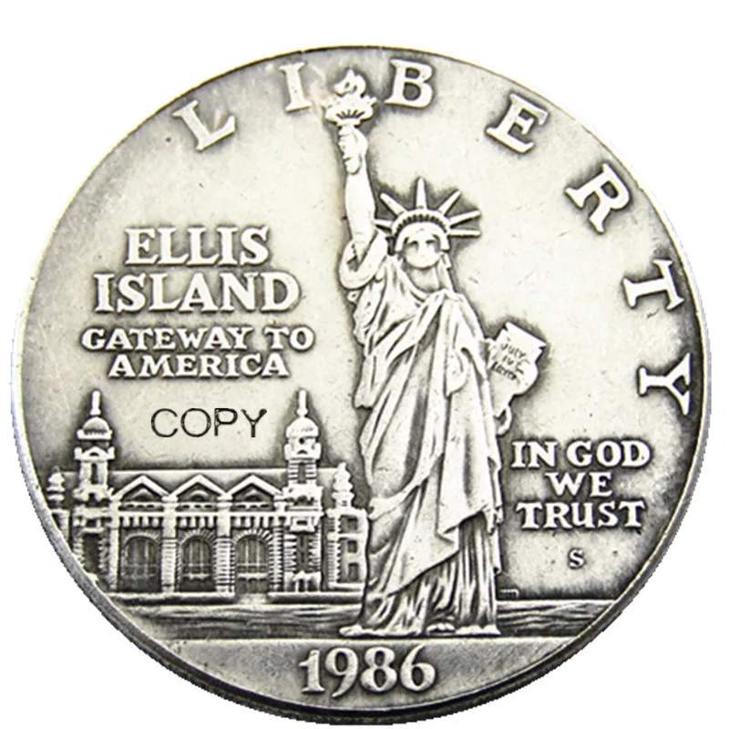 

Посеребренная копия монеты «Статуя Свободы» 1986 года YYBCB