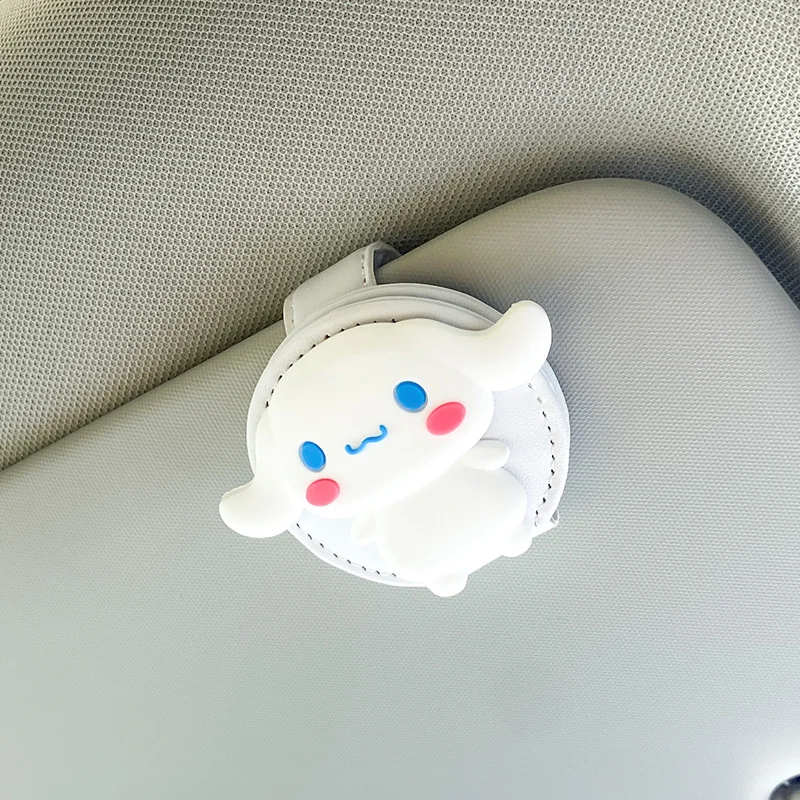 Кавайный держатель для очков Cinnamorol Anime Sanrio для автомобиля, хранение очков, крепление для солнцезащитных очков.