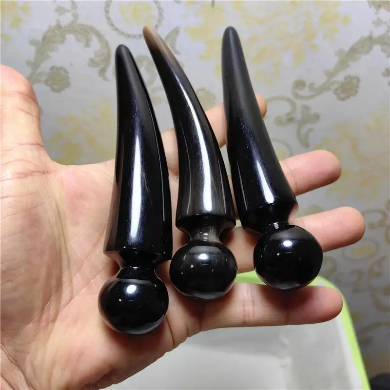 

1pcs Black Ox Horn Solid Massage Stick Facial Eyes Lifting Acupressure Therapy Anti Wrinkles Gua Sha Beauty Massage Tools