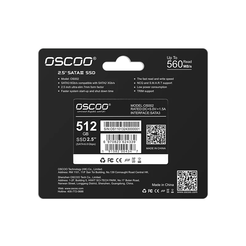 OSCOO SSD заводская оптовая цена 120 ГБ 240 512 жесткий диск 2 5 дюйма SATA3 3D TLC NAND