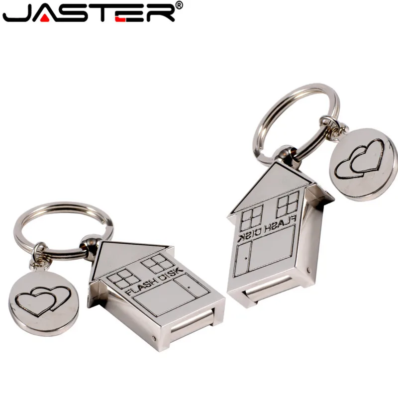 

Креативный флеш-накопитель JASTER, USB 2,0, 64 ГБ, милый металлический дом, 32 ГБ, USB флеш-накопитель, 16 ГБ, Usb-карта памяти, 8 ГБ, флешка, подарки, 4 Гб