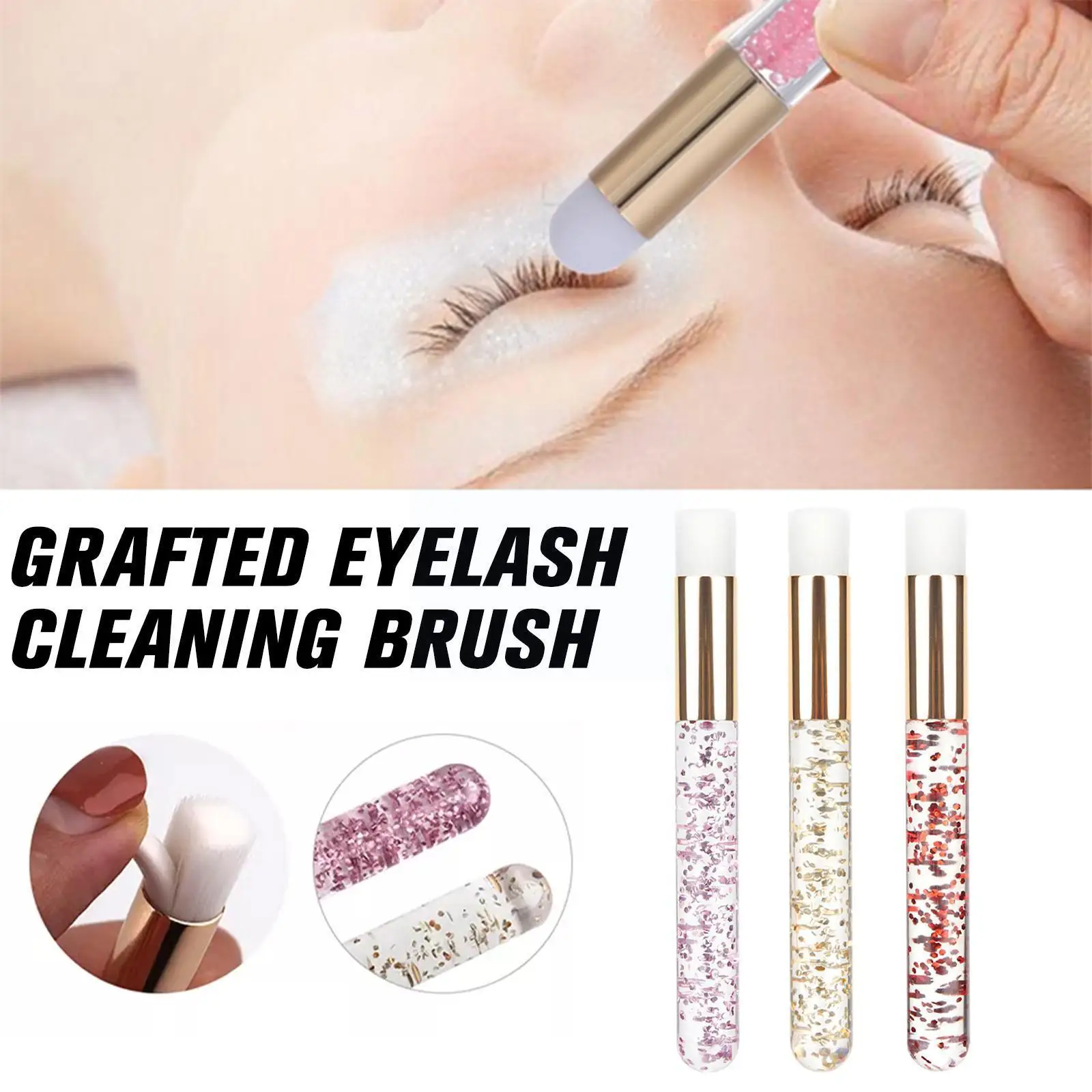 

Crystal Rod False Lash Cleaning Brush Eyelash Extension Brushes Washing Tools Nose Face Remover Blackhead Care Makeup Skin M5R5