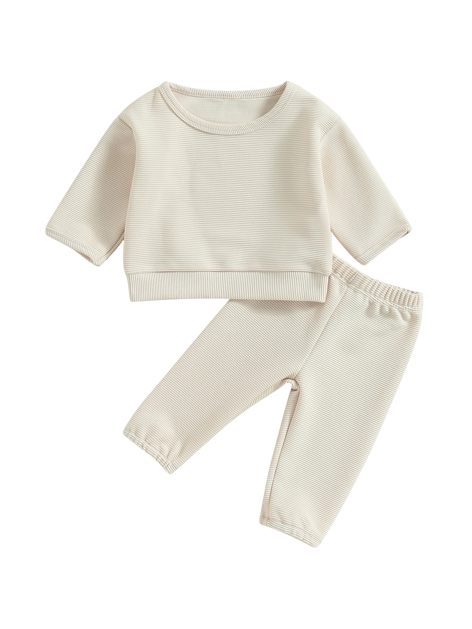 

Baby Girl Clothes Long Sleeve Round Neck Sweatshirt Pullover Tops Joggers Pants Fall Winter 2pcs Outfit Sets