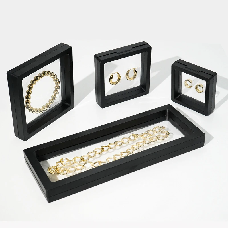 

Vonmoos 5pcs Jewelry Organizer Box Wedding Ring Transparent Levitation Display Packaging Earrings Necklace Bracelet Storage Case