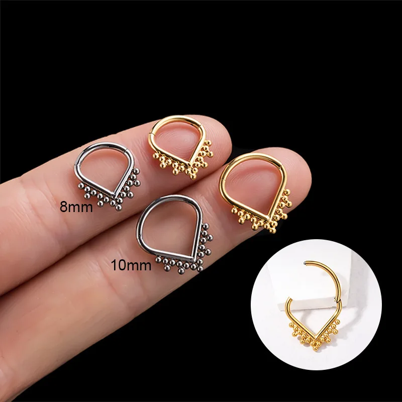 

16G Piercing Clicker Nose Septum G23 Titanium Water Droplet Closure Nose Ring Conch Daith Cartilage Earrings Piercing Jewelry