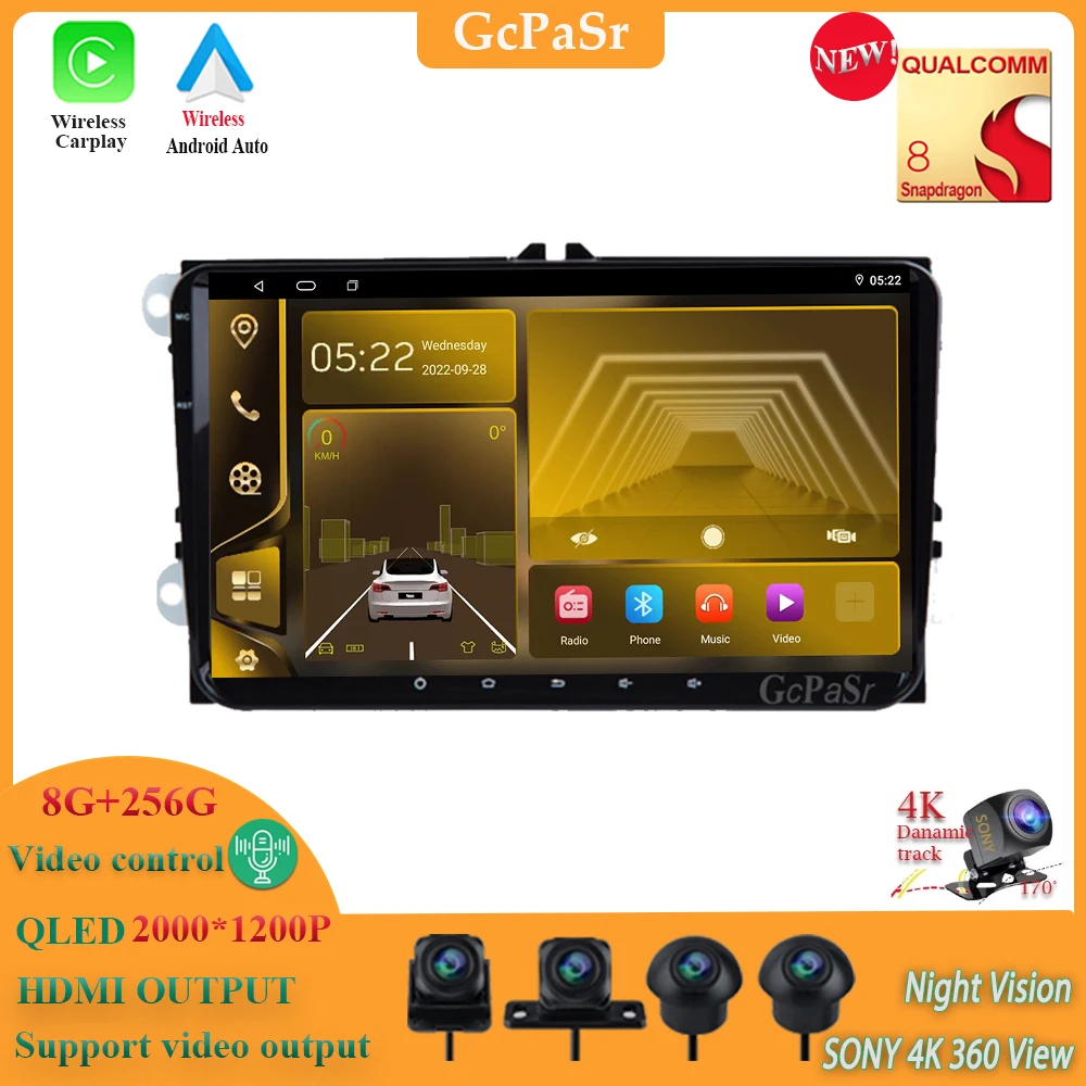 

Android13 Qualcomm Snapdragon Car Radio For VW/Volkswagen/Golf/Passat/b7/b6/Skoda/Seat/Octavia/Polo/Tiguan Navigation GPS Audio