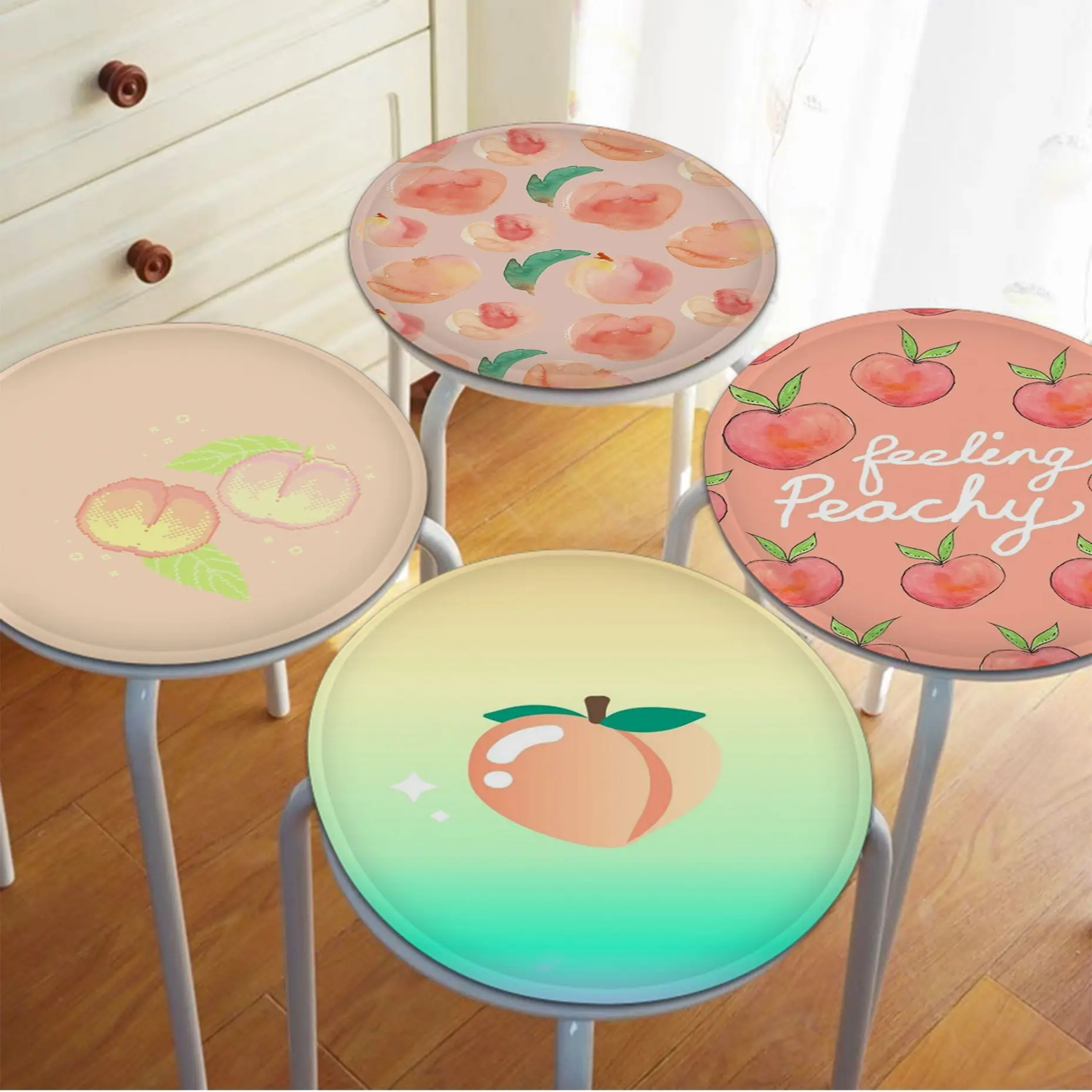 

Summer Day Peache Cushion Mat Art Chair Cushion Soft Office Car Seat Comfort Breathable 45x45cm Sofa Decor Tatami