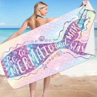 mermaid prints large bath towels quick dry beach towel surf poncho microfiber bath towel summer swimming xxl beach towel
