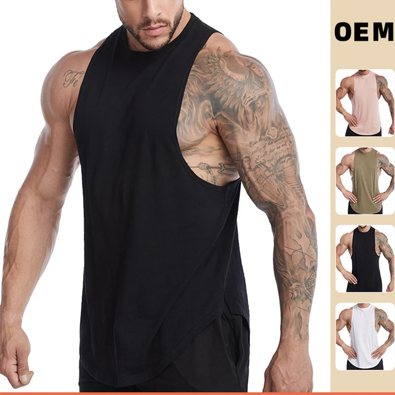 

Men‘s Sports Casual Cotton Tank Top Summer Breathable Sleeveless O-Neck Solid Color Running Fitness Loose Tops for Men Clothing