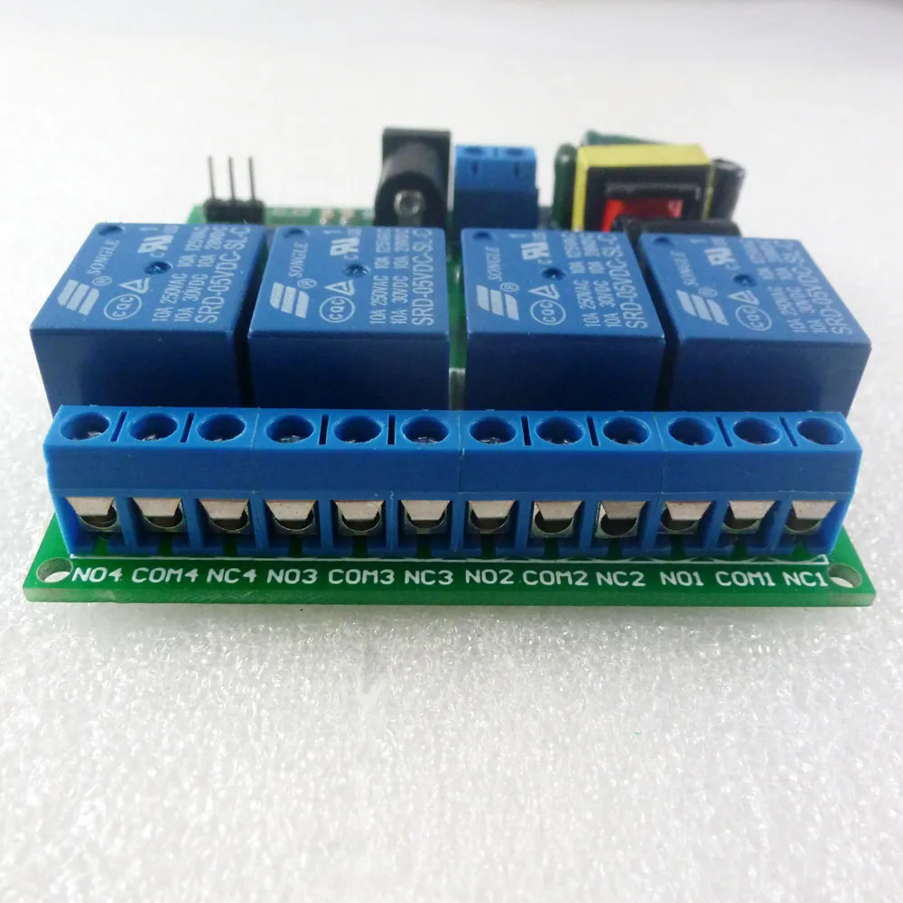 AC 110V 120V DC 5V 4 CH Bluetooth-совместимый релейный переключатель для приложения Android