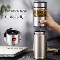 400ml glass water bottle with loose leaf tea strainer tea infuser double wall glass bottle free to disassemble thermos