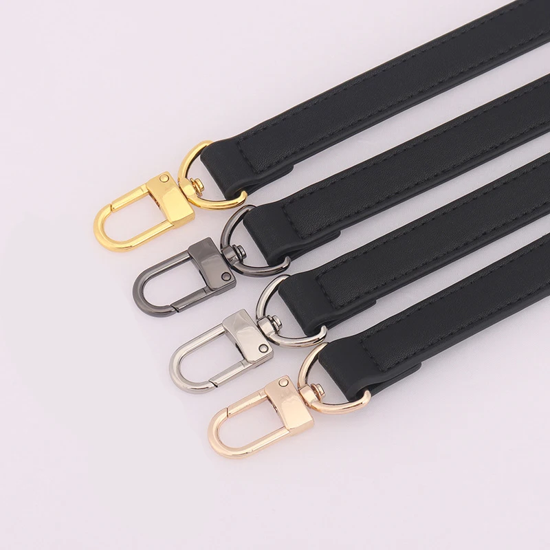 Lady Genuine Leather Strap Handbag Bag Belt DIY Bags Handle With Silver Gold Black Hardware Replacement Bag Short Straps