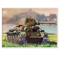 soviet red army t 34 tanks infantry ww ii panzer poster military picture wall hanging vintage kraft paper painting wall decor b2