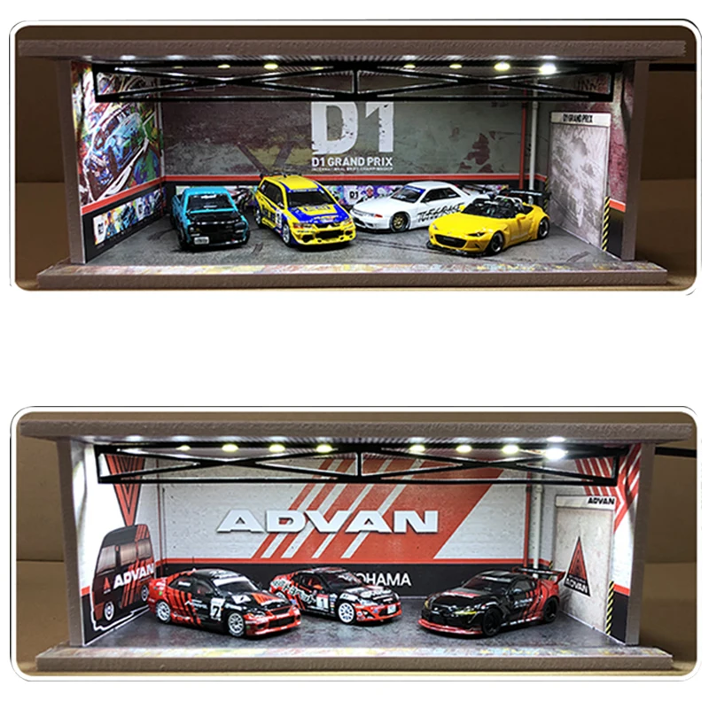 

Собранная Модель Диона 1:64, автомобильное светодиодное освещение, стоянка, гараж, разъем USB, автомобильная станция