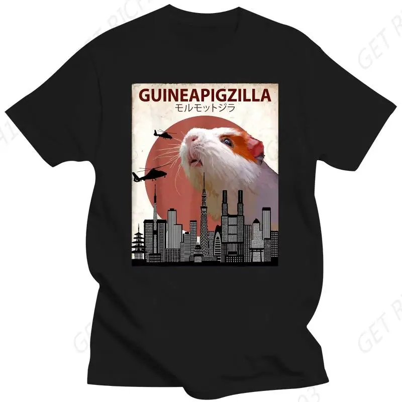 Лидер продаж модная смешная футболка Guineapigzilla с морской свиньей забавная Мужская