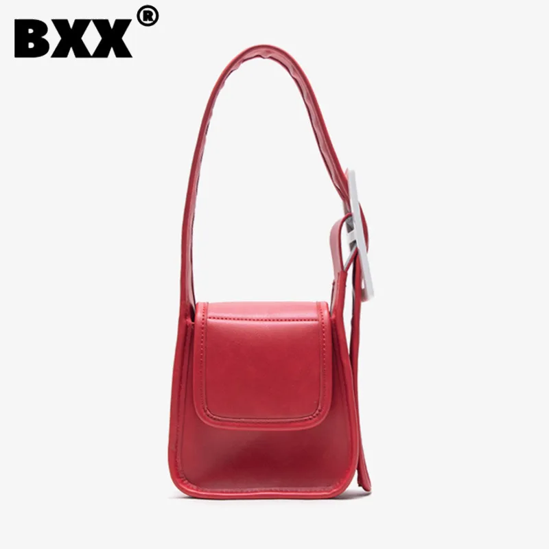 

[BXX] 2023 трендовая Универсальная женская сумка из ПУ кожи однотонного цвета в упаковке с застежкой для переноски подмышек 8CY1063