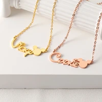 custom cartoon mickey minnie name necklace stainless steel mouse letter link chain necklaces trenday women girl gifts