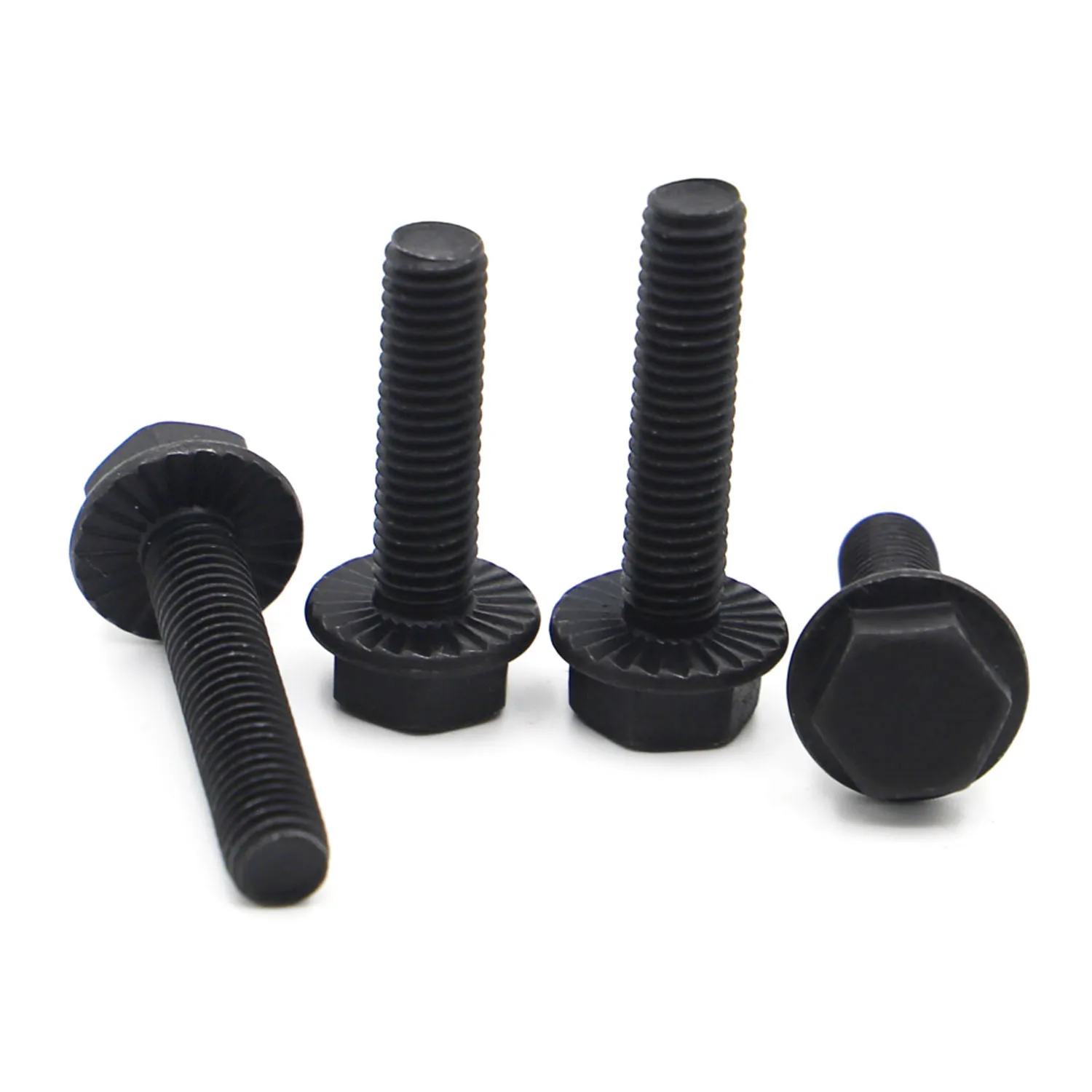 

M5 M6 M8 M10 M12 Hardware Hexagon Belt Flange Screw Bolts Black Grade 10.9 Steel GB5789 Bolt Fastening Screws
