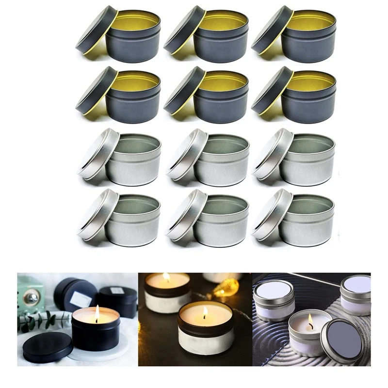 Жестяная банка для свечей 12шт 4 унции Контейнеры для свечей Жестяные ...