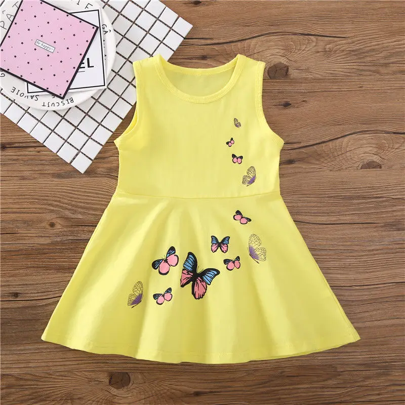 

Dress For Girls Summer Baby Girl Butterfly Cotton Vestidos Casual Style Sleeveless Vestido Toddler Kids Clothes 1 2 3 4 5 Year