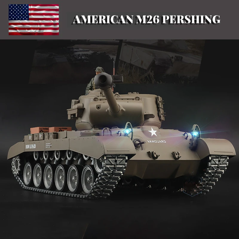

1:16 Henglong 3838-1 Американский M26 тяжелый танк радиоуправляемая модель металлический Танк модель с дистанционным управлением спортивные игрушки