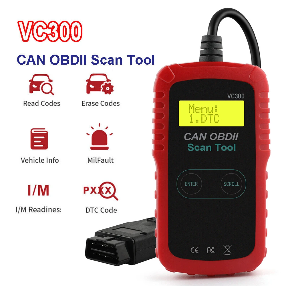 

VC300 OBD2 Automotive Scanner Professional Car Diagnostic Tool Check Engine EOBD OBDII Code Reader OBD 2 Scan Tools Pk ELM327