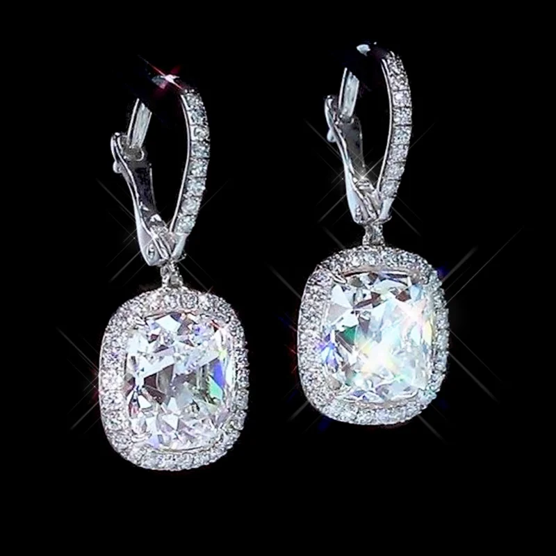 

Ne'w Luxury Fashion Women's Dangle Earrings with AAA Crystal Cubic Zirconia Elegant Bridal Wedding Earring Top-quality Jewelry