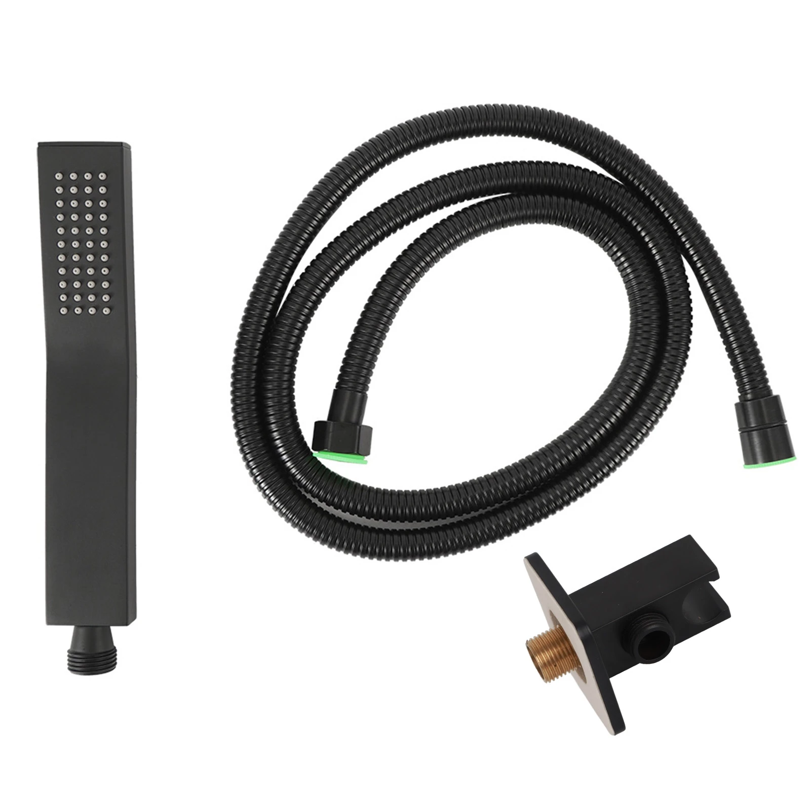 

G1/2in Pressurized Handheld Bathroom Shower Head Showering Sprayer Kit Black Matte