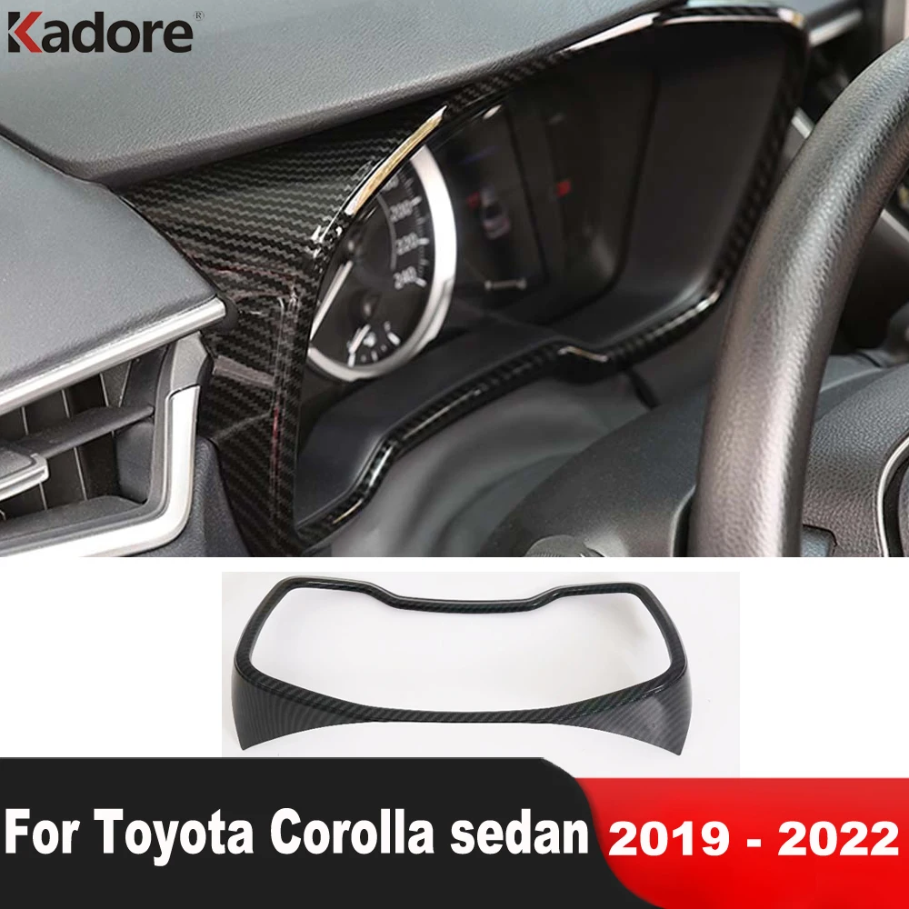 For Toyota Corolla sedan/Cross 2019 2020 2021 2022 Carbon Fiber Front Instrument Panel Frame Cover Trim Car Interior Accessories