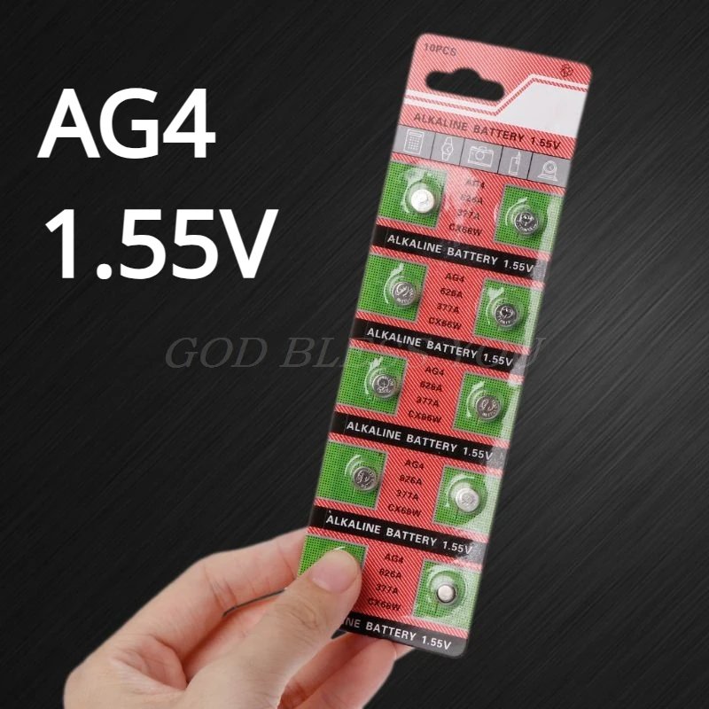 

10PCS Watch Coin Battery AG4 377A 377 LR626 SR626SW SR66 LR66 Button Cell Batteries Toys Remote Camera Drop Shipping
