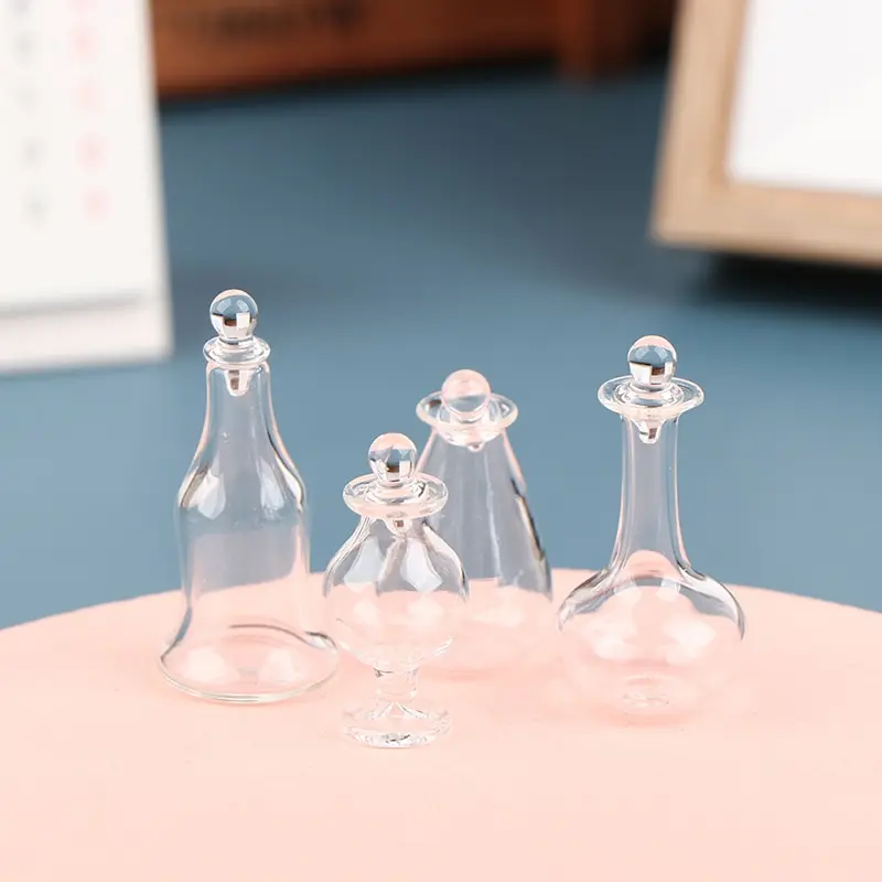 

1/12 Dollhouse Miniature Accessories Mini Glass Candy Jar Display Jar Simulation Food Dessert Can Model Toy for Doll House Decor