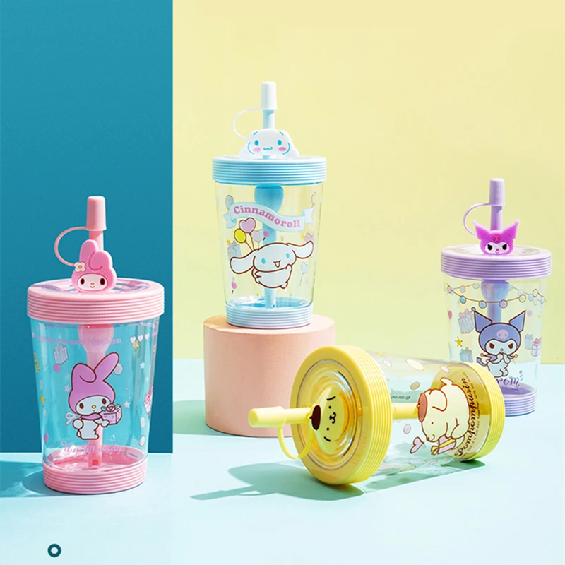 

535Ml Sanrio My Melody Kuromi Cinnamoroll Accompanying Cup Plastic Kawaii Cup Cartoon Straw Cup Cute Water Cup Girl Gift