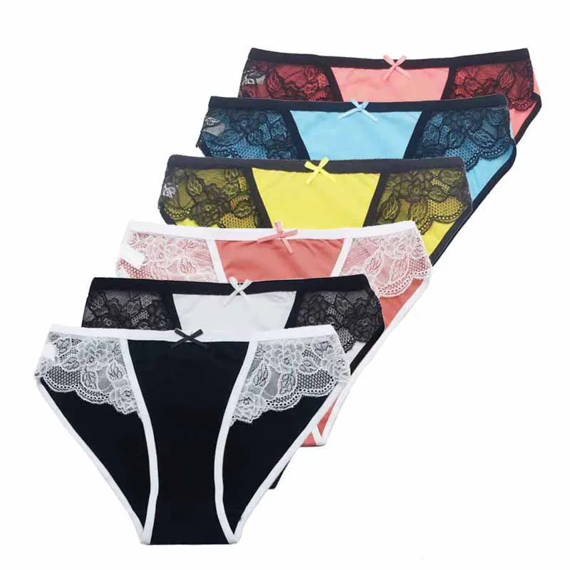 

89417 Soft Cotton Underwear 5 PCS/SET M-XL Sexy Lace Panty Women Underpants Girl Briefs Fashion Female Lingerie Women's Panties