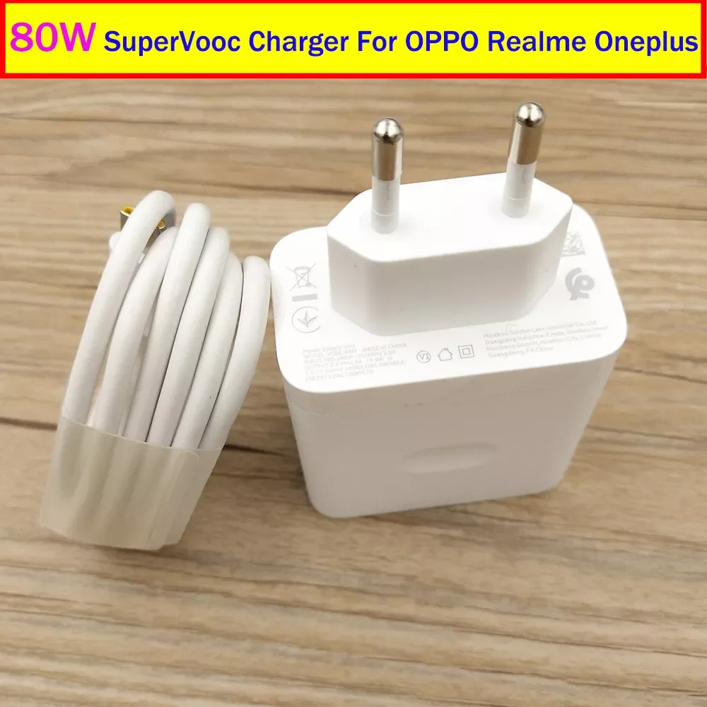

Original For OPPO Find X5 X3 X2 Pro Reno Ace2 80W Supervooc Fast Charger EU/US Power Adapter Type C Cable For Realme X50 Pro GT