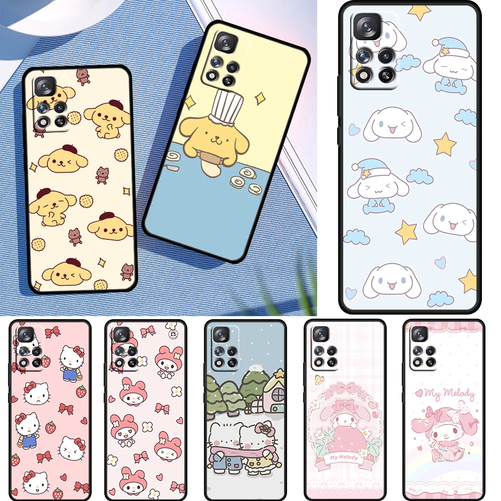 

Cartoon Girl Sanrio Love Case For Xiaomi Redmi Note 11 10 10S 9T 9 9Pro Max 8T 8Pro 7 6 5 Pro 4X Soft TPU Black Phone Cover Core